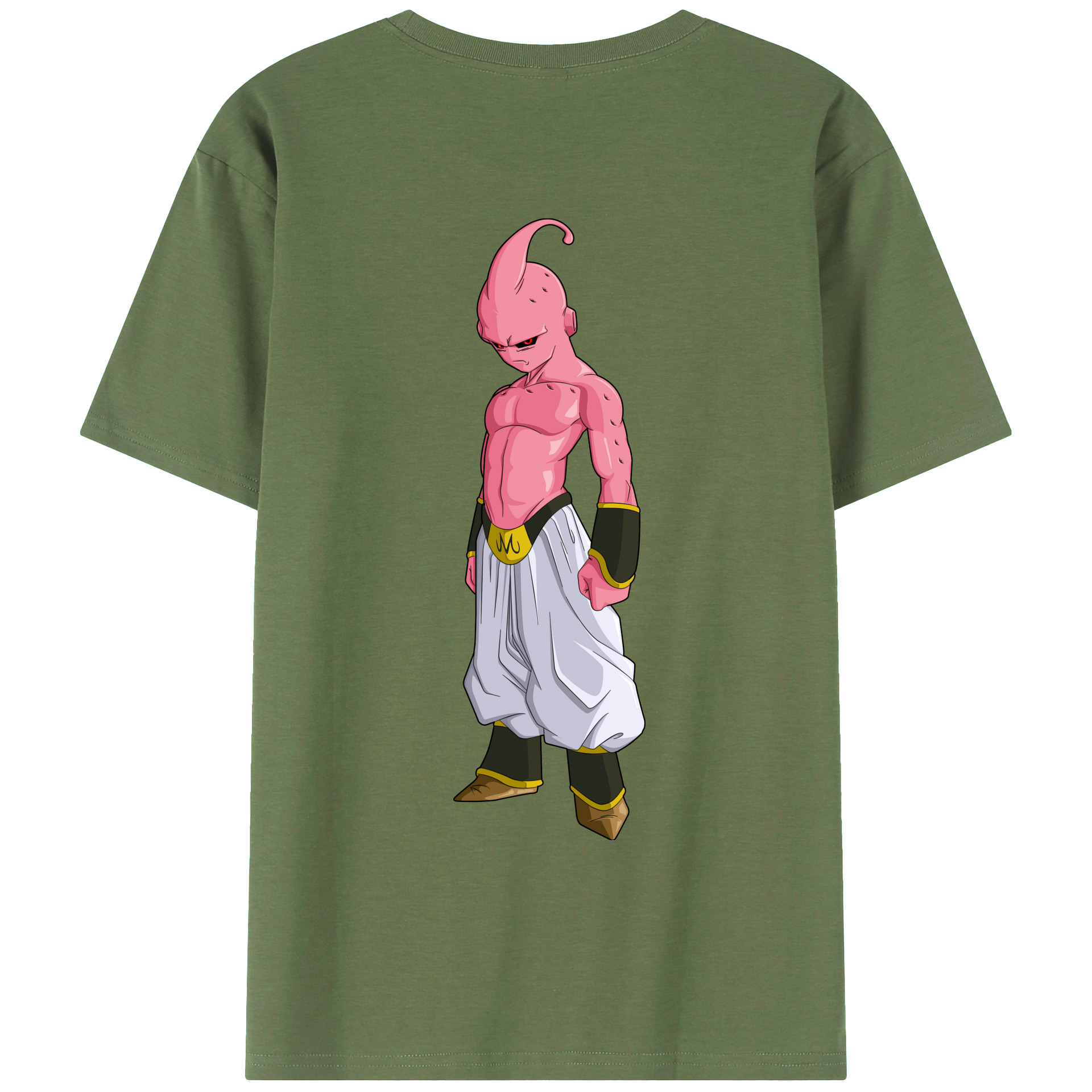 （画像用） ドラゴンボール 魔人ブウ DRAGON BALL Majin Buu 綿100％ メンズ半袖Tシャツ（バックプリント） 通気性